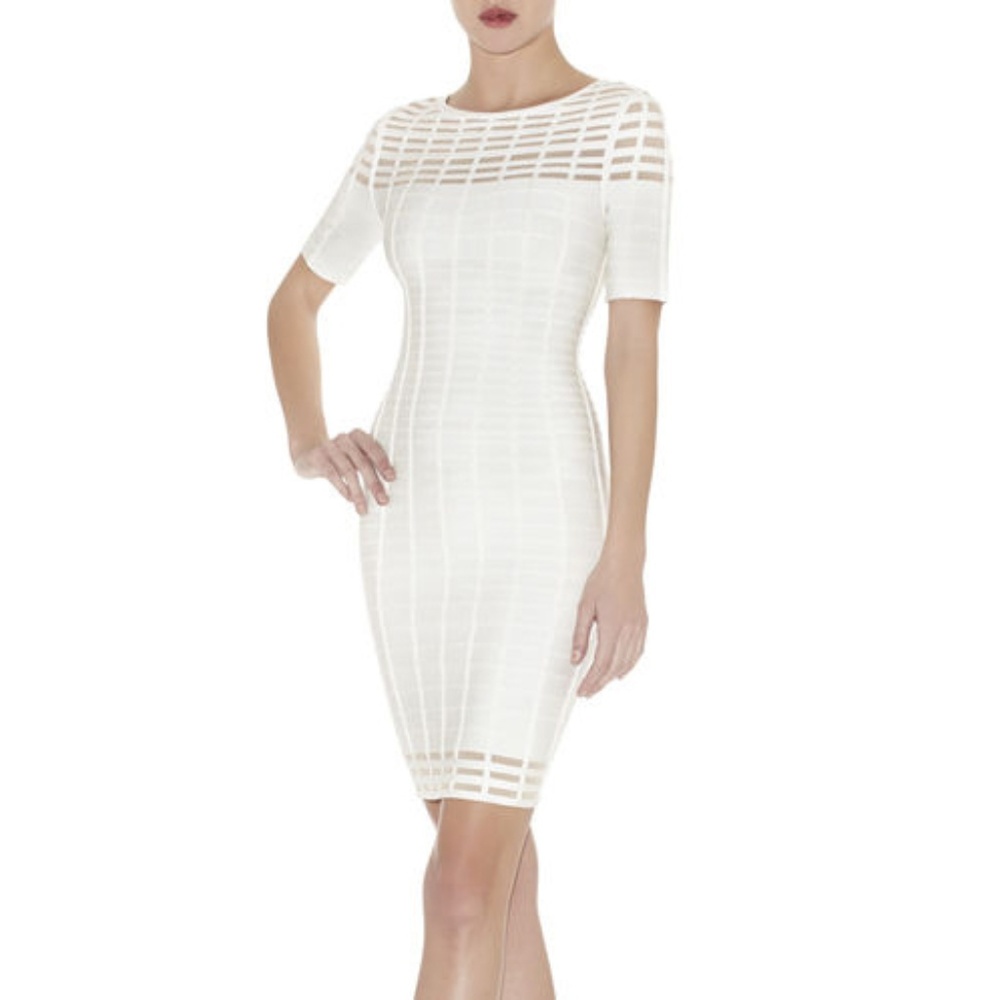 Herve Leger Gisele White Dress Color Alabaster
